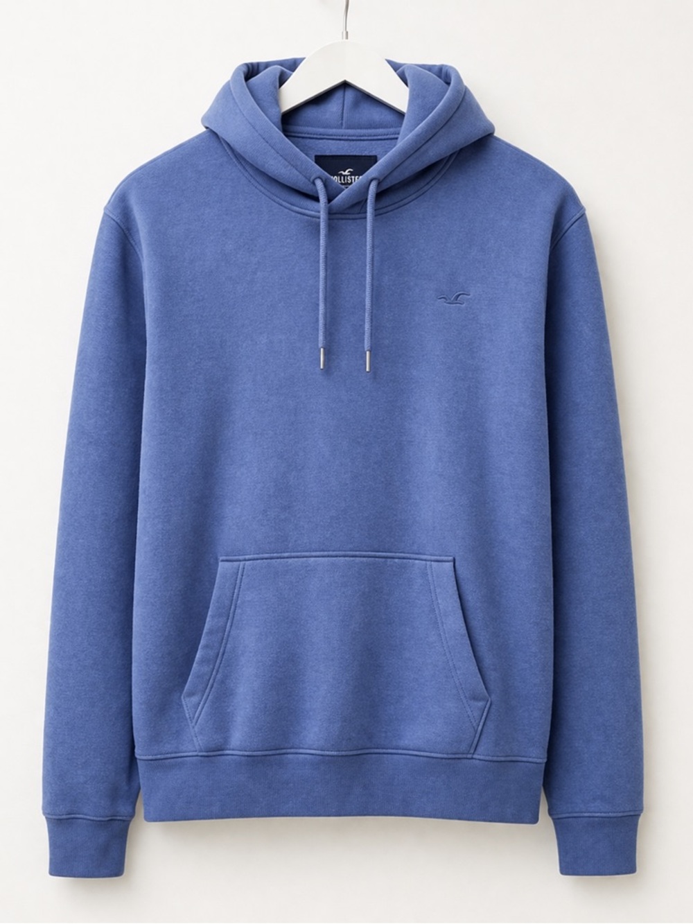 HOLLISTER Icon Hoodie Mens M Periwinkle Blue Pullover Coastal Fleece Sweatshirt
